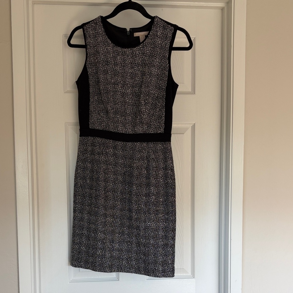 Banana Republic Black and White Tweed Sheath Dress